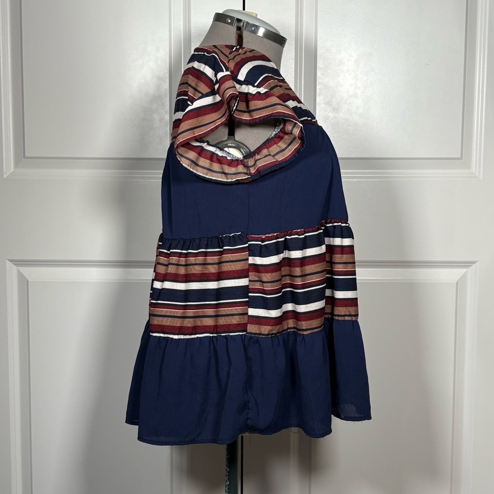 She + Sky Ruffle Stripped Top - Picture 2 of 4
